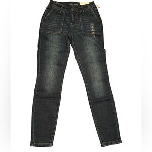 Maurices XS Short Denim Flex Jeggings Mid Rise Dark Wash Stretch NWT